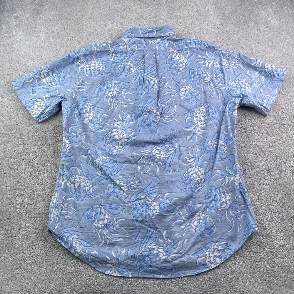 Brooks Brothers Shirt Mens Large Blue Pineapple Reverse Print Regent Button Up